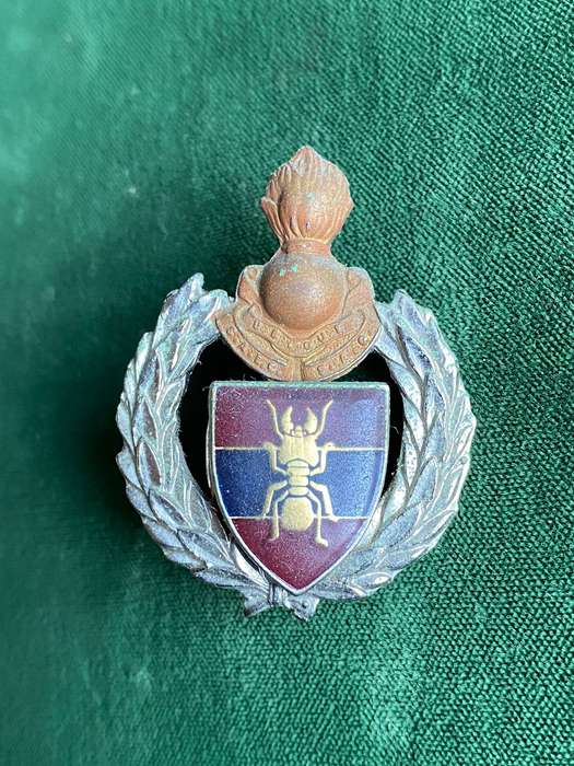 1 CONSTRUCTION  REGIMENT CAP BADGE-APPROVED IN 1986-2X SCREW LUGS
