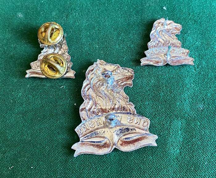 REGIMENT DE LA REY CHROMED CAP AND COLLARS-WORN FROM 1976-LUGS + PINS INTACT