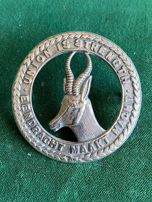 4 SA INFANTRY CAP BADGE-WORN 1915-1919- 2 LUGS