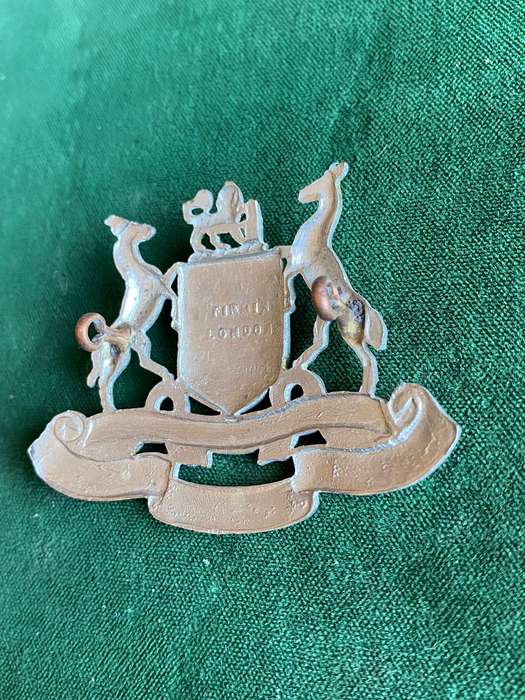 SOUTH AFRICAN RAILWAYS,WHITE METAL CAP BADGE-2 LUGS