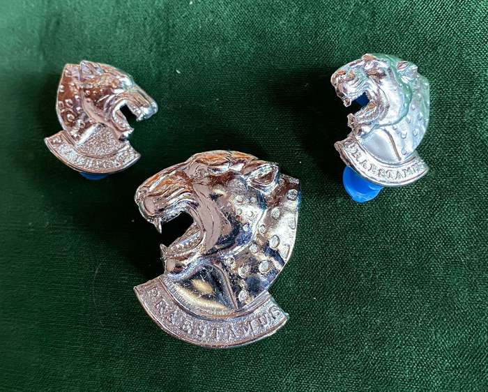 121 BATTALION NICKLE PLATED CAP AND COLLARS-APPROVED IN 1980