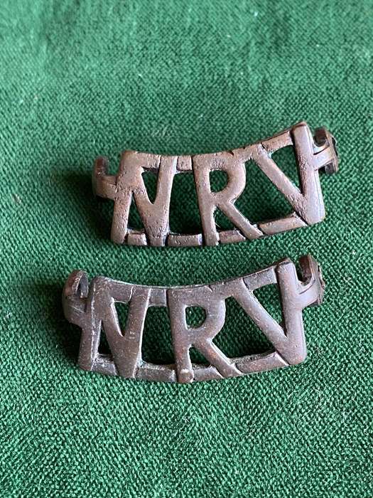 NATIONAL RESERVE VOLUNTEERS TITLE PAIR- WORN WW2-LUGS INTACT