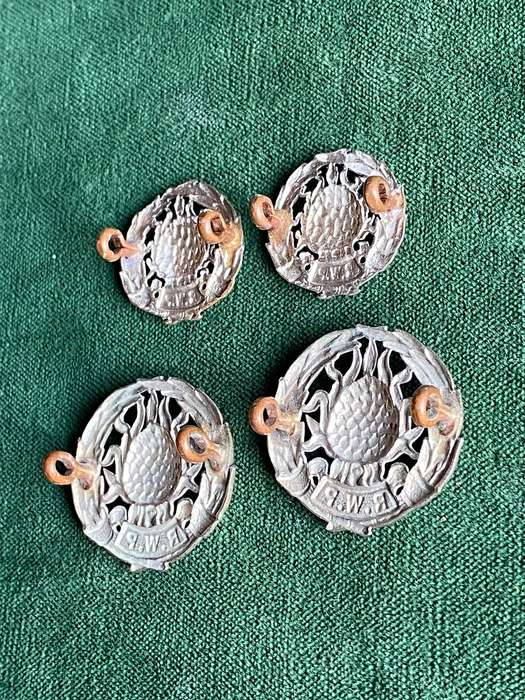 REGIMENT WESTELIKE PROVINSIE WHITE METAL COLLARS AND MESS DRESS COLLARS-WORN 1935-1964-LUGS INTACT