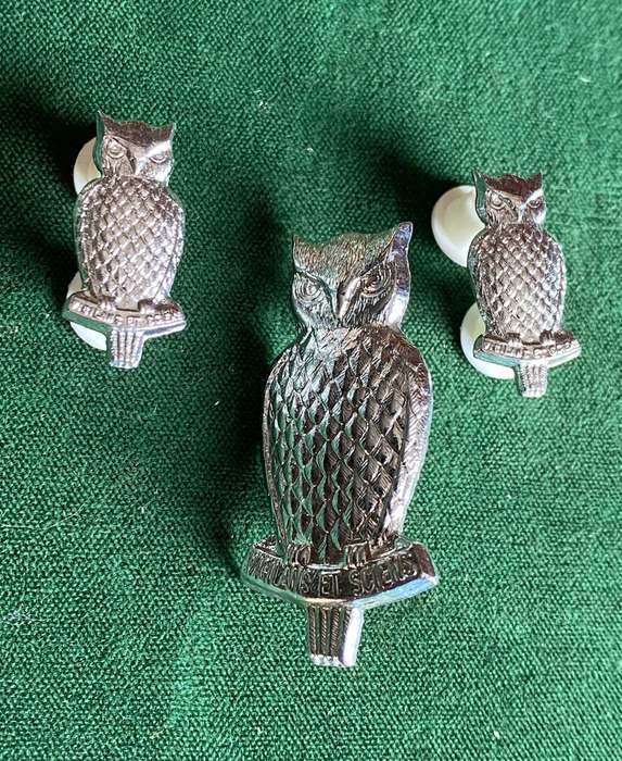MILITARY INTELLIGENCE CAP AND COLLARS-WORN 1960'S-1985- LUGS + PINS INTACT