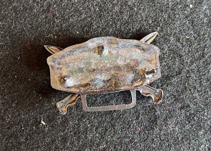 S.W.A.T.F. OXIDISED SILVER MINE LIFTING PROFICIENCY BADGE- 3 PINS-ORIGINAL-SCARCE-FROM COLONEL RADMO