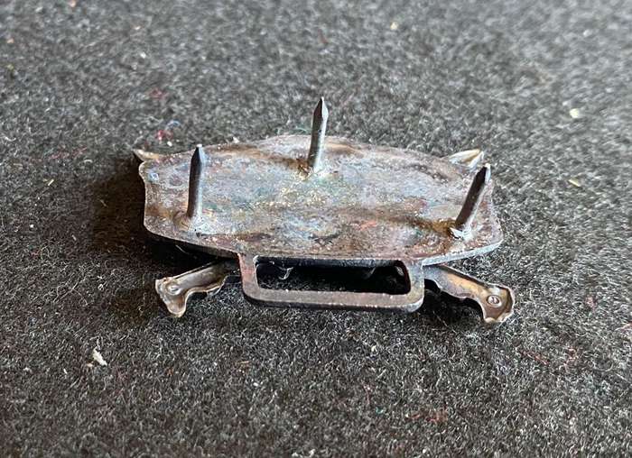 S.W.A.T.F. OXIDISED SILVER MINE LIFTING PROFICIENCY BADGE- 3 PINS-ORIGINAL-SCARCE-FROM COLONEL RADMO