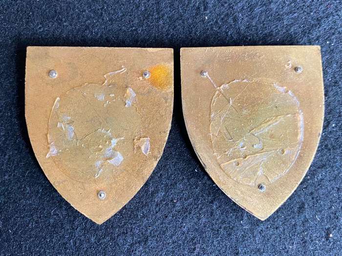 SA CAPE CORPS SERVICE BATTALION FLASH PAIR-WHITE TYPE-LIGHTER GREEN COLOUR- NO PINS
