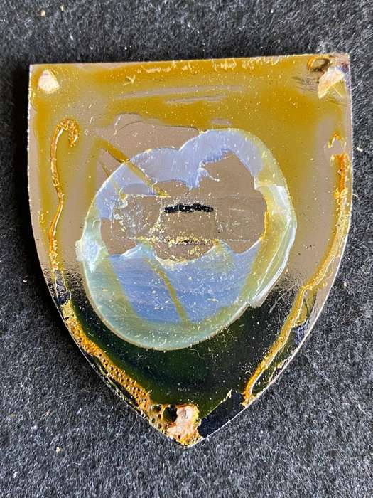 1 SIGNAL REGT. -ENAMEL,CHROME AND GREEN TYPE FLASH- 2ND ISSUE- NO PINS-OWEN NO F 434