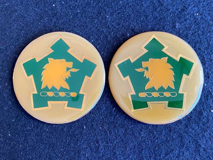 LIONSHEAD COMMANDO,FLASH PAIR-LARGE LIONS HEAD-1ST ISSUE- NO PINS- NO F1035 AND F1036 IN OWEN
