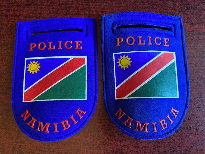 NAMIBIA POLICE TUPPER FLASH PAIR PINS-COMPLETE