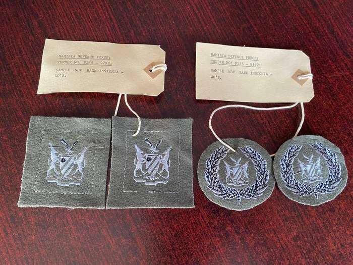 NAMIBIA DEFENCE FORCE RANK INSIGNIA FOR WO'S