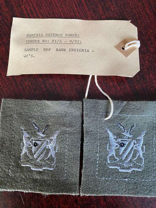 NAMIBIA DEFENCE FORCE RANK INSIGNIA FOR WO'S