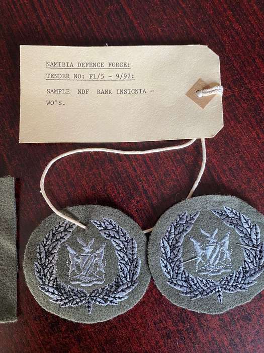 NAMIBIA DEFENCE FORCE RANK INSIGNIA FOR WO'S