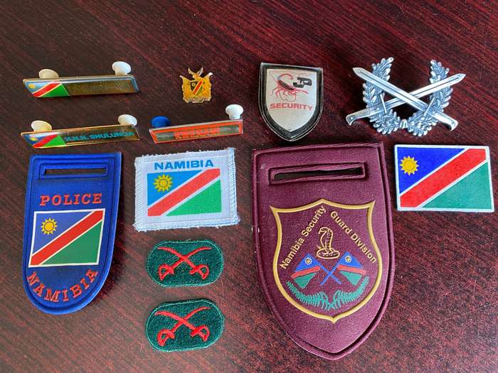 NAMIBIA BADGES-JOB LOT - 12 IN TOTAL-SOLD TOGETHER