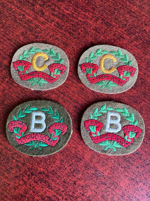 BRITISH ARMY'S OUTWARD BOUND SCHOOL B-SILVER LEVEL/C-BRONZE LEVEL-PROFICIENCY BADGES-WORN POST 1958