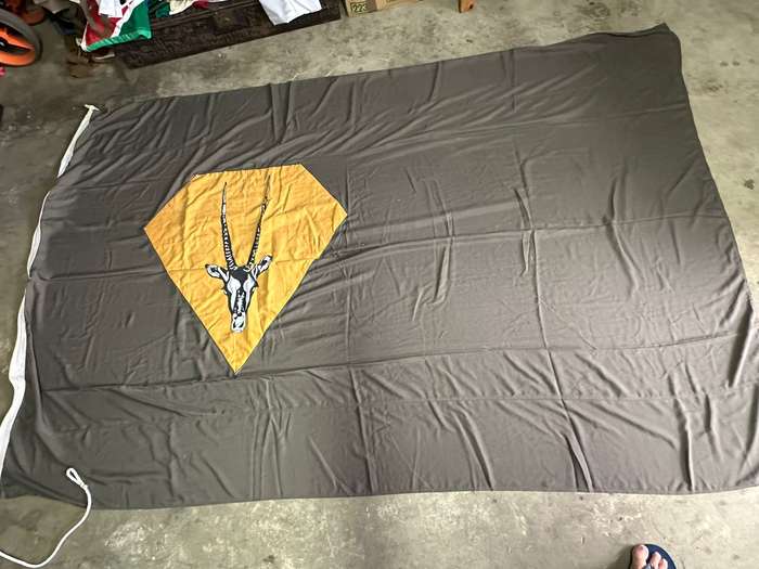 SWATF HQ CEREMONIAL FLAG-MEASURES 1720X2780-CONDITION UNUSED-FROM COL. RADMORES COLLECTION-NOT TO BE