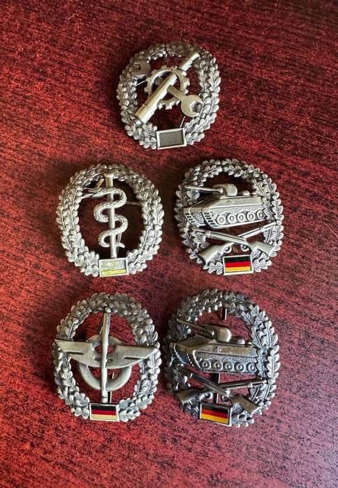 GERMAN BUNDESWEHR PROFICIENCY BADGES- 5 SOLD TOGETHER
