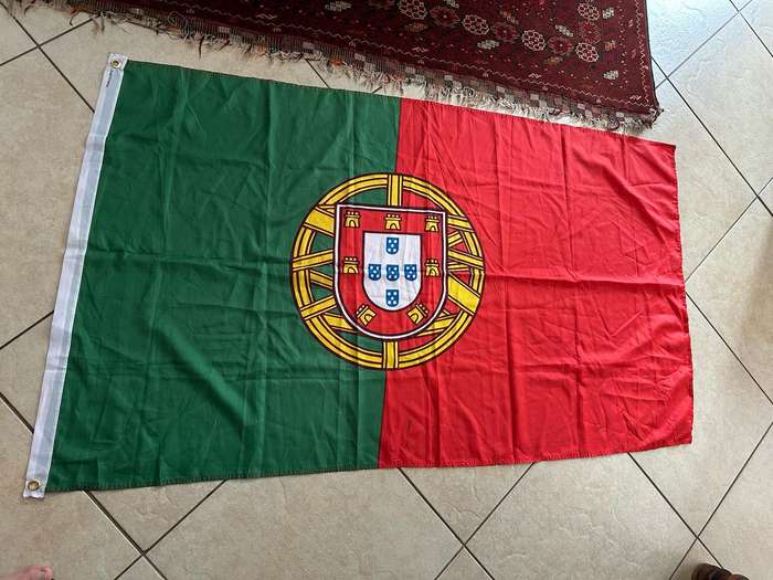 PORTUGAL FLAG-MEASURES 150 X 87 CM- POLYESTER-DOUBLE SIDED-CONDITION UNUSED