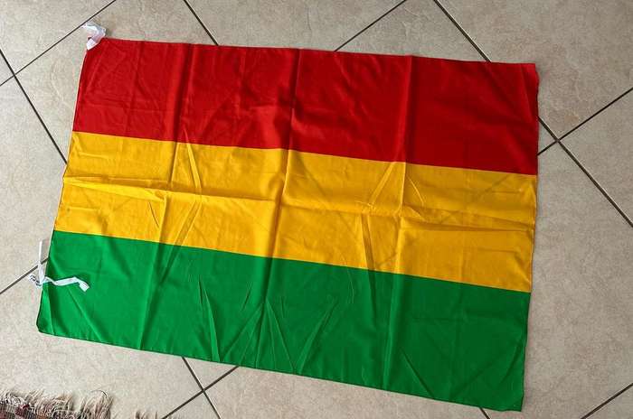 ETHIOPIAN FLAG-POLYESTER-DOUBLE SIDED-CONDITION UNUSED-MEASURES 730 X 1080 MM