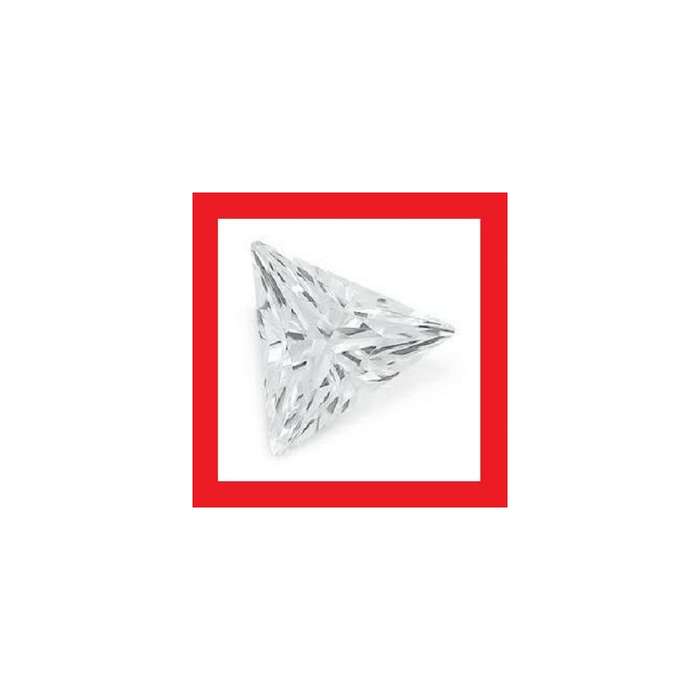 Cubic Zirconium - Pair Of Faceted Triangle Shape - Each 0.71cts