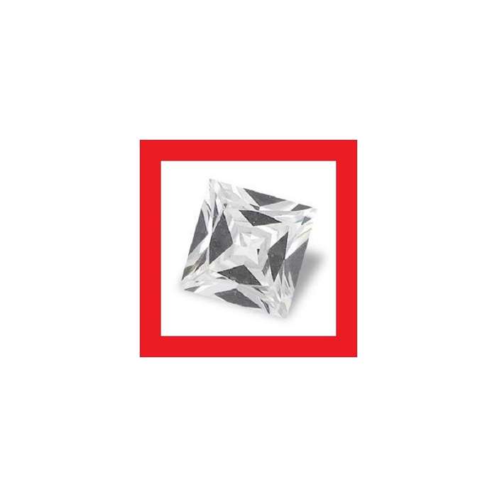 Cubic Zirconium - Faceted Square Shape - 3.30cts