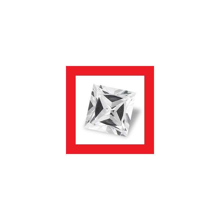 Cubic Zirconium - Faceted Square Shape - 7.15cts