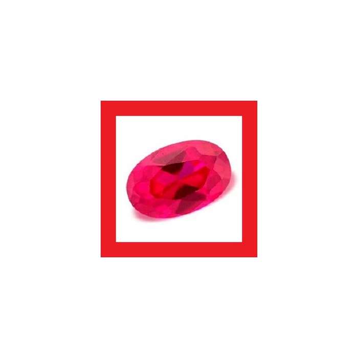 Ruby [Created] - Faceted Oval Shape - 0.54cts