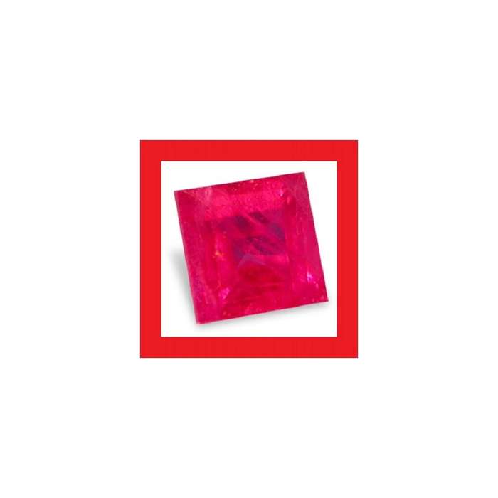 Ruby [Myanmar] - Faceted Square Shape - 0.06cts
