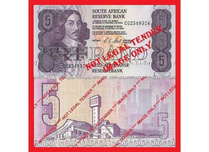 C.L. Stals R5 1st Issue UNC Banknote Serial CG2348306