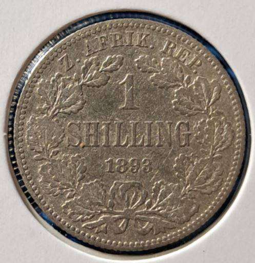 *** SCARCE - 1893 - ZAR 1 SHILLING IN MYLAR #34 ***