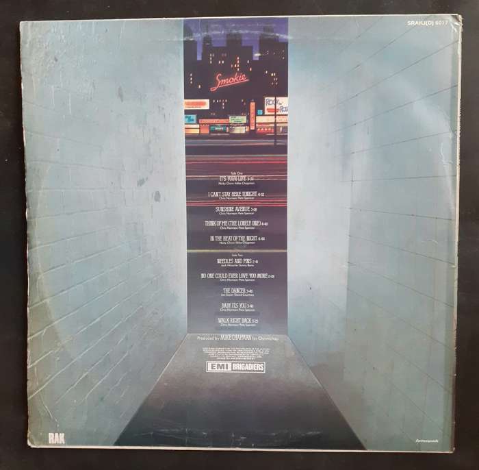 Smokie - Bright Light & Back Alleys LP Vinyl Record