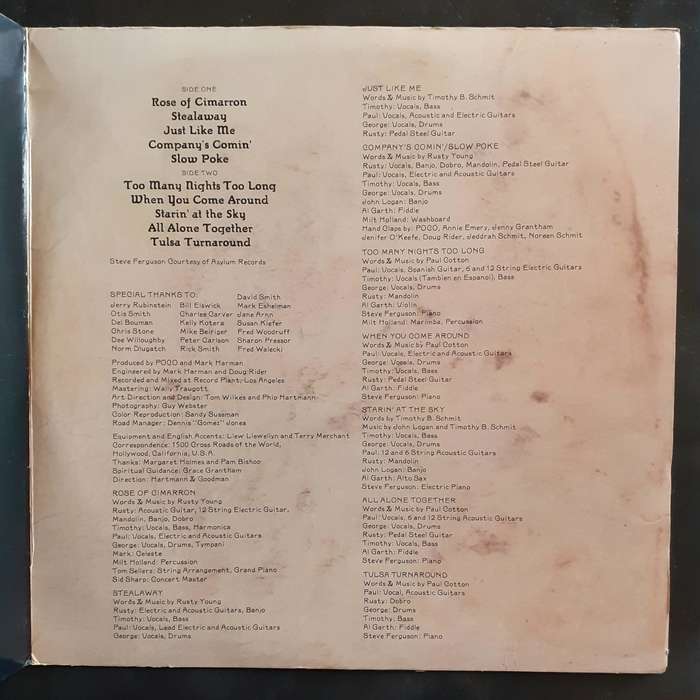 Poco - Rose Of Cimarron LP Vinyl Record