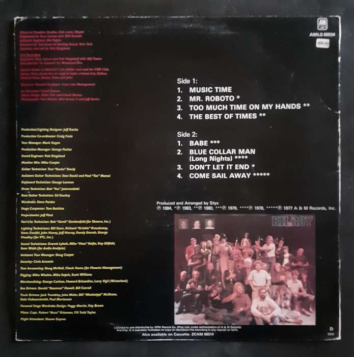 Styx - Caught In The Act Live LP Vinyl Record
