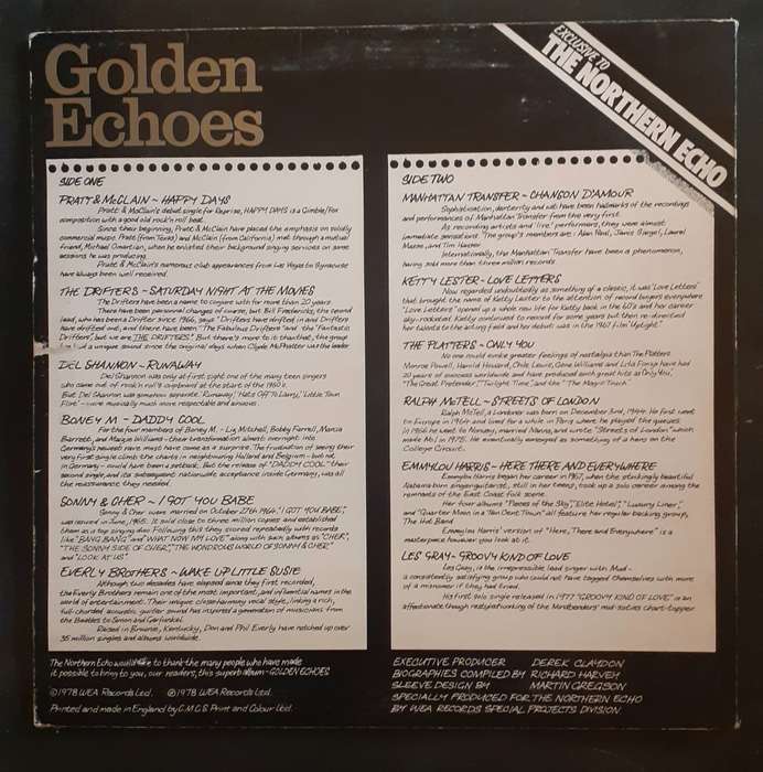 Golden Echoes LP Vinyl Record - UK Pressing