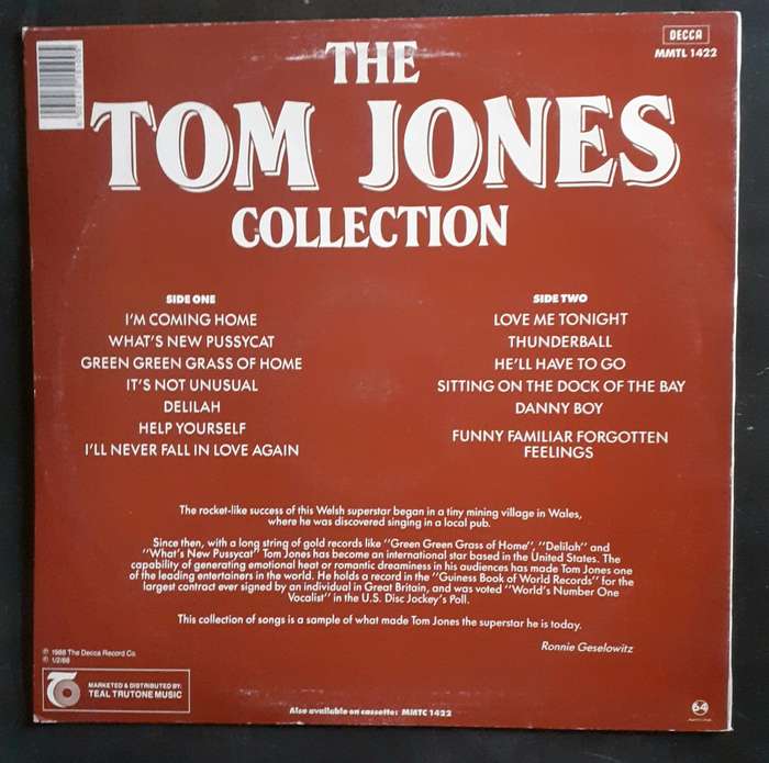Tom Jones - The Tom Jones Collection LP Vinyl Record