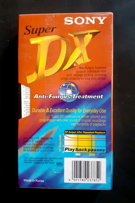 VHS Blank Tape Sony Super DX E-180