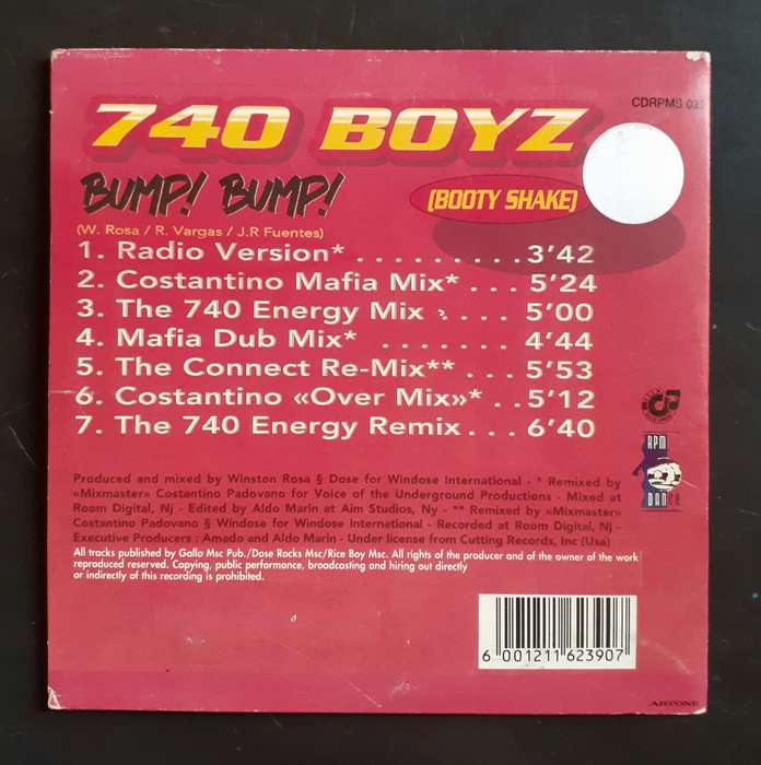 740 Boyz - Bump Bump (Booty Shake) (CD)