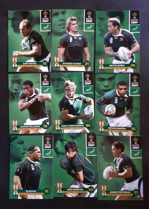 2011 Big Ball Rugby World Cup - Collection of 9 2007 World Cup Cards