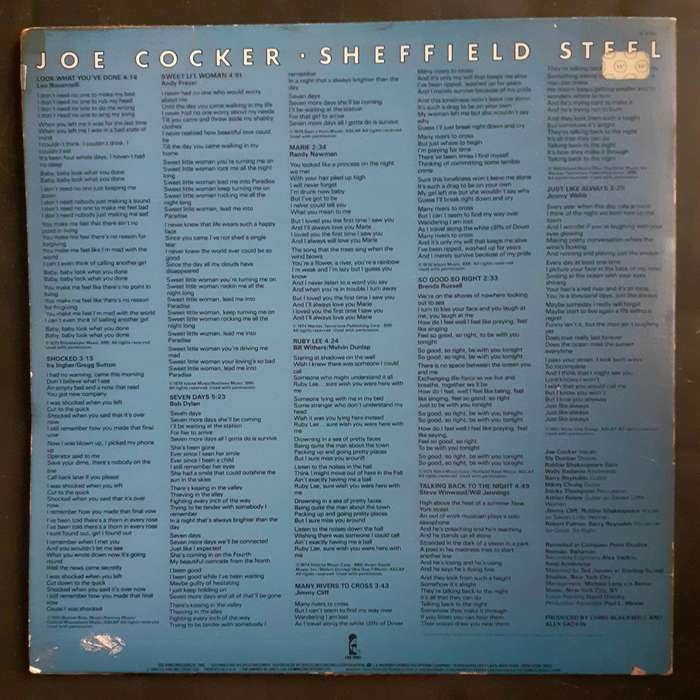 Joe Cocker - Sheffield Steel LP Vinyl Record - USA Pressing