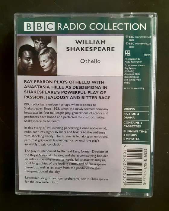 Othello by William Shakespeare - Audio Book (2 Cassette Tape Set)