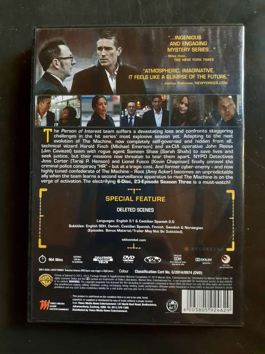 Person of Interest - The Complete Third Season (6 DVD Set)
