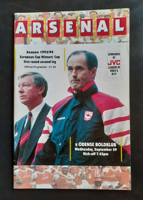 Arsenal vs Odense (Denmark) 1993/94 European CWC 1st Round, 2nd Leg Match Programme