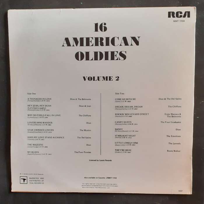 16 American Super Oldies Vol.2 LP Vinyl Record