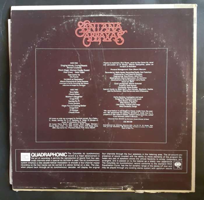 Santana - Abraxas LP Vinyl Record