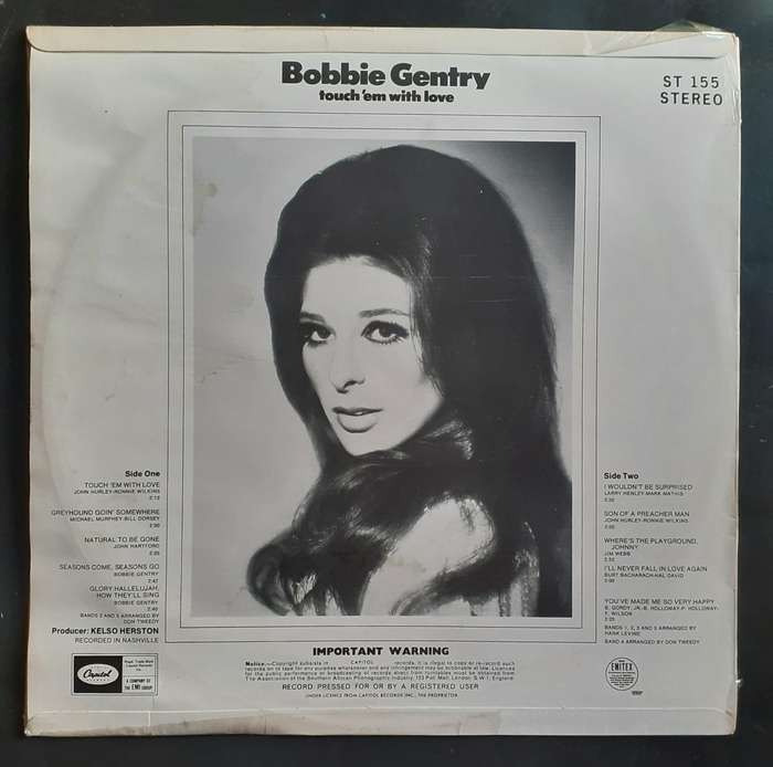 Bobbie Gentry - Touch 'em With Love LP Vinyl Record