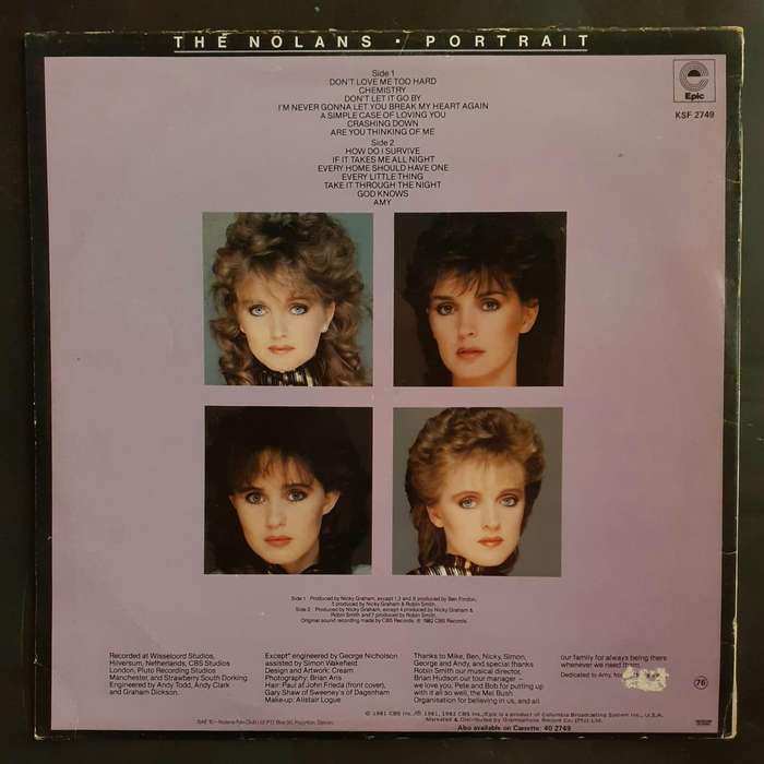 The Nolans - Portrait LP Vinyl Record