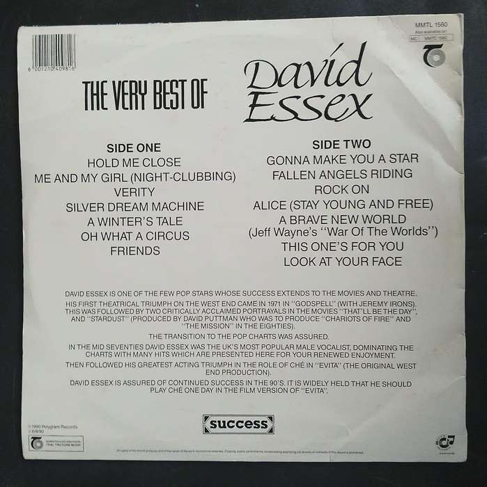 David Essex - The Very Best of David Essex LP Vinyl Record