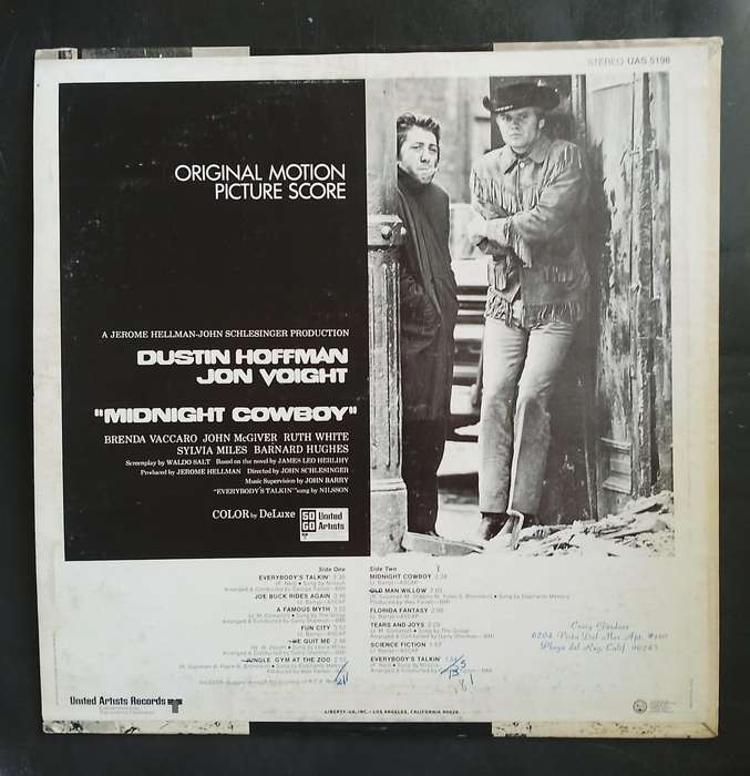 Midnight Cowboy (Original Motion Picture Soundtrack) LP Vinyl Record