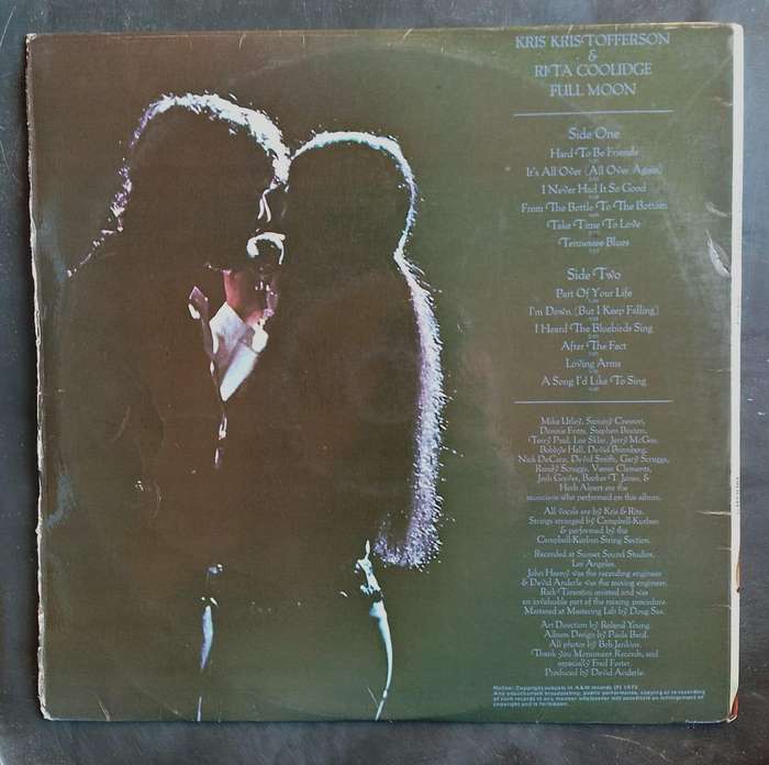 Kris Kristofferson & Rita Coolidge - Full Moon LP Vinyl Record