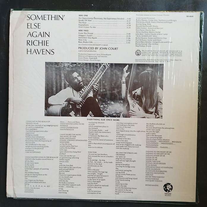 Richie Havens - Somethin' Else Again LP Vinyl Record - USA Pressing